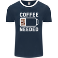 Coffee Needed Funny Addict Mens Ringer T-Shirt FotL Navy Blue/White