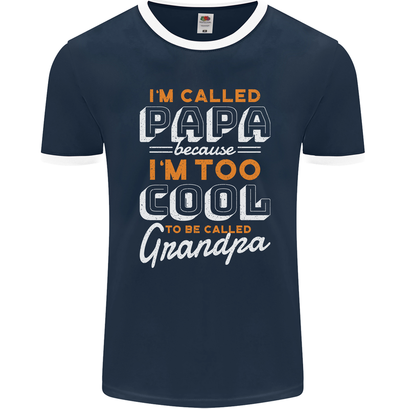 Grandparents Day I'm Called Papa Mens Ringer T-Shirt FotL Navy Blue/White