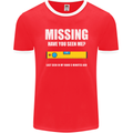 Missing Spirit Level Builder Bricklayer Mens Ringer T-Shirt FotL Red/White