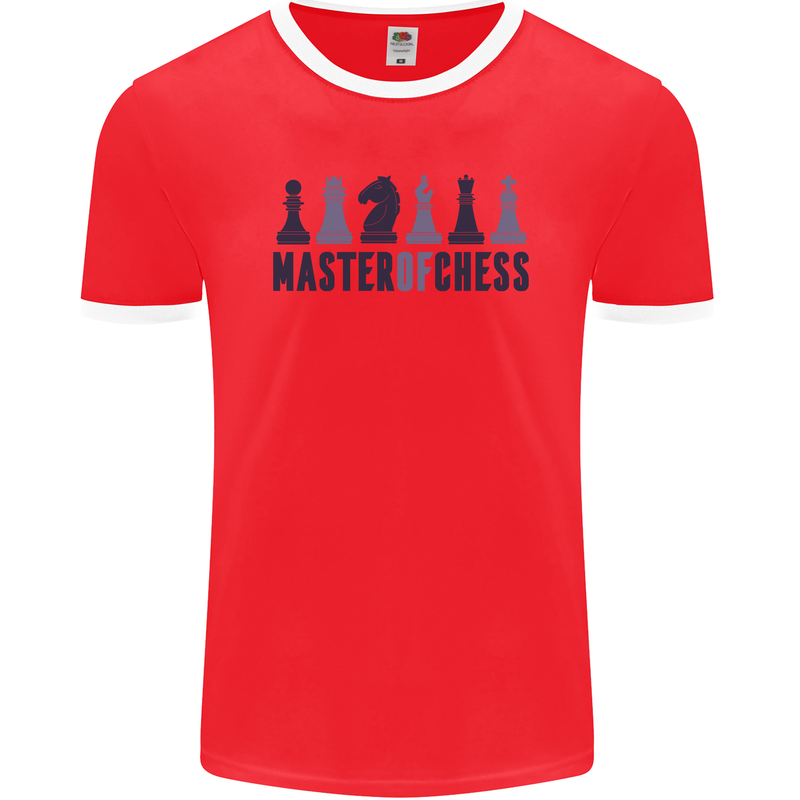 Master of Chess Mens Ringer T-Shirt FotL Red/White