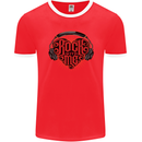 Rock With Me Heavy Metal Music Guitar Mens Ringer T-Shirt FotL Red/White
