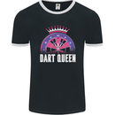 Darts Queen Funny Mens Ringer T-Shirt FotL Black/White