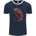 Steampunk Chameleon Iguana Reptile Lizard Mens Ringer T-Shirt FotL Navy Blue/White