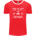 There Are Three Fish Sizes Funny Fishing Mens Ringer T-Shirt FotL Red/White