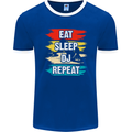 Eat Sleep DJ Repeat DJing Music Mens Ringer T-Shirt FotL Royal Blue/White