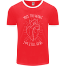 Heart Attack Recovery Survivor Mens Ringer T-Shirt FotL Red/White