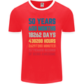 50th Birthday 50 Year Old Mens Ringer T-Shirt FotL Red/White