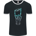Electric Rock Music Hand Guitar Heavy Metal Mens Ringer T-Shirt FotL Black/White