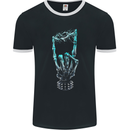 Electric Rock Music Hand Guitar Heavy Metal Mens Ringer T-Shirt FotL Black/White