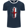 Helmet Gym England Flag St Georges Day Mens Ringer T-Shirt FotL Navy Blue/White