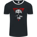 Peace Harmony Skull Gothic Biker Motorbike Mens Ringer T-Shirt FotL Black/White
