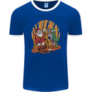 Christmas Santa Claus Bigfoot Unicorn Alien Mens Ringer T-Shirt FotL Royal Blue/White