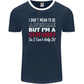 Guitarist I Don't Mean to Be Awesome Guitar Mens Ringer T-Shirt FotL Navy Blue/White