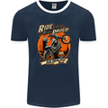 Ride Loud Ride Proud Motorbike Biker Mens Ringer T-Shirt FotL Navy Blue/White