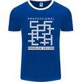 Professional Problem Solver Crossword Nerd Mens Ringer T-Shirt FotL Royal Blue/White