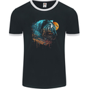 A Tiger and Moon Mens Ringer T-Shirt FotL Black/White