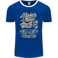 Motor Legend Biker Motorbike Motorcycle Mens Ringer T-Shirt FotL Royal Blue/White