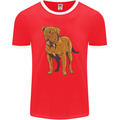 French Mastiff Dogue Bordeaux Dog Mens Ringer T-Shirt FotL Red/White