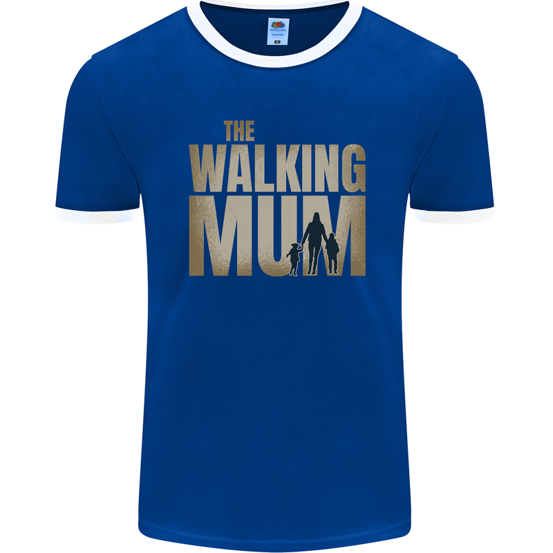 The Walking Mum Funny Mothers Day Mummy Mens Ringer T-Shirt FotL Royal Blue/White