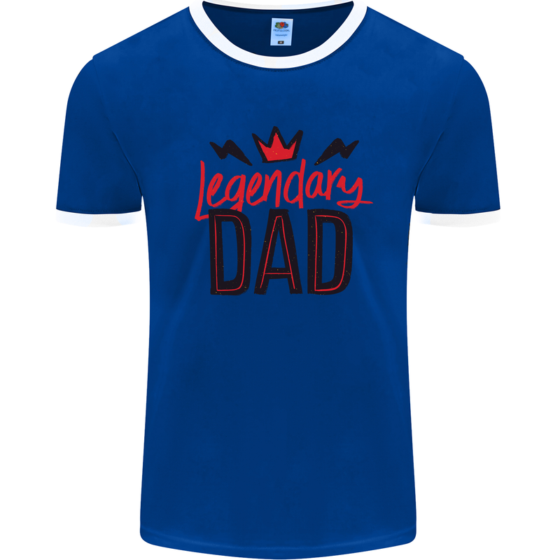 Legendary Dad Fathers Day Mens Ringer T-Shirt Royal Blue/White