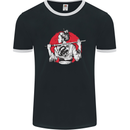 Samurai Tattoo Girl MMA Kenjutsu Kendo Iaido Mens Ringer T-Shirt FotL Black/White