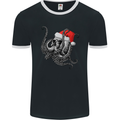 Christmas Cthulhu Skull Mens Ringer T-Shirt FotL Black/White