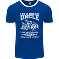 Biker Uncle Like a Normal Uncle's Day Funny Mens Ringer T-Shirt FotL Royal Blue/White