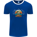 A Frog Hiking in the Mountains Trekking Mens Ringer T-Shirt FotL Royal Blue/White