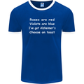 Alzheimers Cheese on Toast Funny Slogan Mens Ringer T-Shirt FotL Royal Blue/White