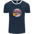 World's Okayest Guitar Player Funny Mens Ringer T-Shirt FotL Navy Blue/White