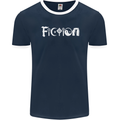 Fiction Funny Atheist Atheism Irreligious Mens Ringer T-Shirt FotL Navy Blue/White