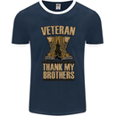 Veteran Boots British Army Marines Paras Mens Ringer T-Shirt FotL Navy Blue/White