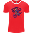 Cycling Mountain Bike Bicycle Cyclist MTB Mens Ringer T-Shirt FotL Red/White