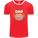 Father's Day Dad  the Man Myth Legend Funny Mens Ringer T-Shirt FotL Red/White