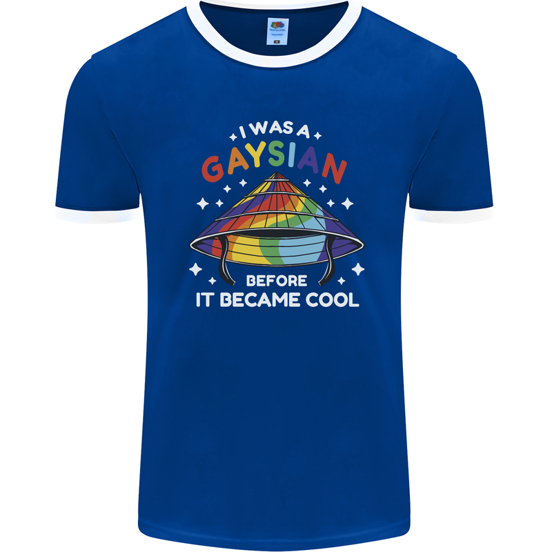 LGBT I Was a Gaysian Before it Came Cool Mens Ringer T-Shirt FotL Royal Blue/White