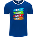 Eat Sleep Game Funny Gamer Gamming Mens Ringer T-Shirt FotL Royal Blue/White