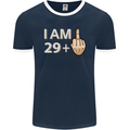 30th Birthday Funny Offensive 30 Year Old Mens Ringer T-Shirt FotL Navy Blue/White