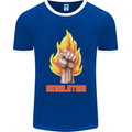 Pixelated Revolution Anarchy Anarchist 99% Mens Ringer T-Shirt FotL Royal Blue/White