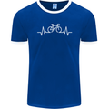 Bicycle Pulse Cycling Cyclist Bike MTB Mens Ringer T-Shirt FotL Royal Blue/White