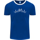 Bicycle Pulse Cycling Cyclist Bike MTB Mens Ringer T-Shirt FotL Royal Blue/White