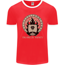 Vikings Valhalla Awaits Valknut Symbol Odin Mens Ringer T-Shirt FotL Red/White