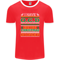 OCD Obsessive Christmas Disorder Mens Ringer T-Shirt FotL Red/White