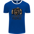 Photography I Shoot People Photographer Mens Ringer T-Shirt FotL Royal Blue/White