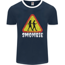 Smombie Antisocial Phone Addict Smartphone Mens Ringer T-Shirt FotL Navy Blue/White