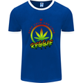 Keep Calm and Love Reggae Music Mens Ringer T-Shirt FotL Royal Blue/White