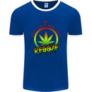 Keep Calm and Love Reggae Music Mens Ringer T-Shirt FotL Royal Blue/White