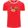 Potato Murder Funny Food BBQ Chef Mens Ringer T-Shirt FotL Red/White