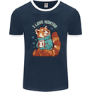 Red Panda Bear I Love Winter Mens Ringer T-Shirt FotL Navy Blue/White