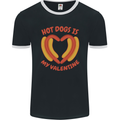 Hot Dog Anti Valentines Day Single Funny Mens Ringer T-Shirt FotL Black/White