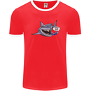 Where Are the Sharks? Scuba Diving Diver Mens Ringer T-Shirt FotL Red/White